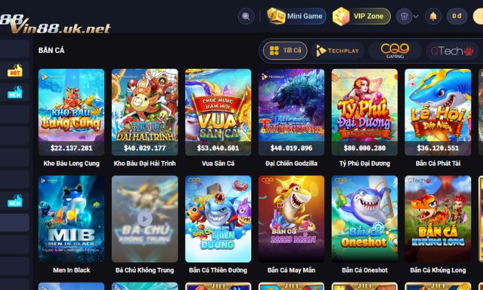 Bắn cá Vin88 là trò chơi giải trí đổi thưởng hấp dẫn