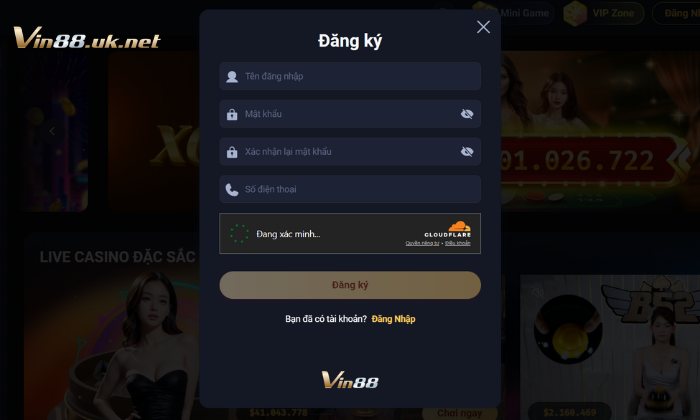 Đăng ký Vin88 nhanh và không cần thao tác rườm rà