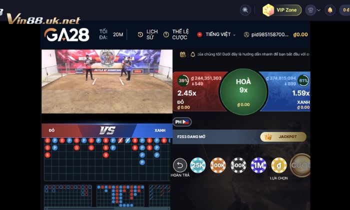 Đá gà Vin88- Hình thức đặt cược thế hệ mới 