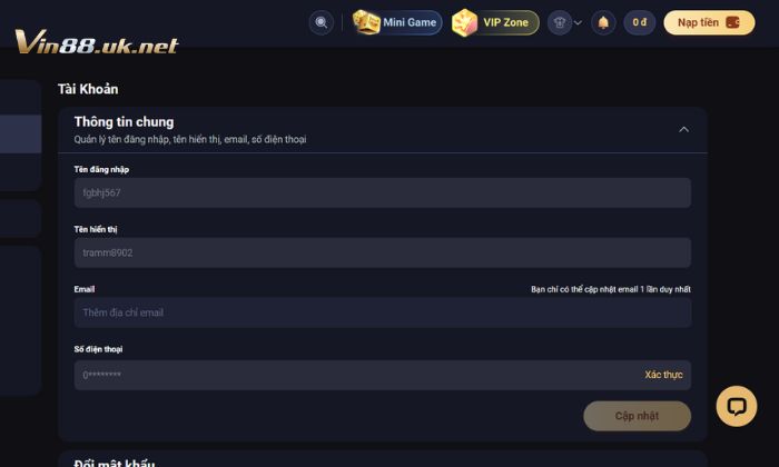 Tạo tài khoản cho người chơi mới tại Vin88
