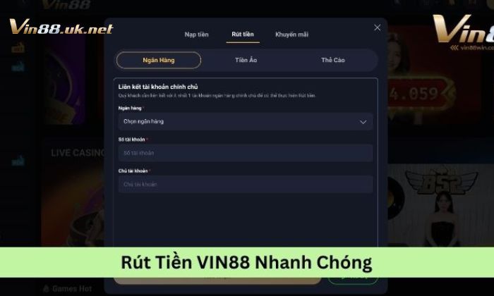 Chọn phương thức rút tiền Vin88 phù hợp với mình