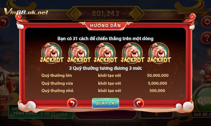 Luật chơi slot Thần Tài Vin88 chi tiết